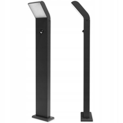 CLARK - Led Vloerlamp- Buitenlamp - met sensor - 12 w - 4000K Daglicht wit - Antraciet - 800mm