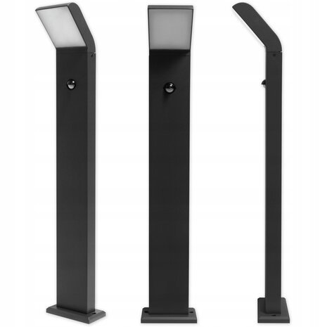 CLARK - Led Vloerlamp- Buitenlamp - met sensor - 12 w - 4000K Daglicht wit - Antraciet - 800mm