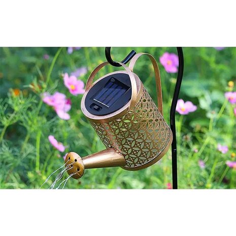 Solar Led Tuinlamp - decorative vloerlamp - 3000K warm wit -  goud kleur - 80cm