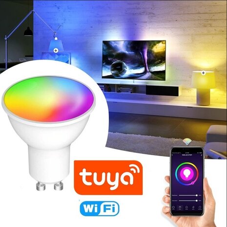 LED GU10 WIFI SMART RGB+WW/CW 5W Tuya