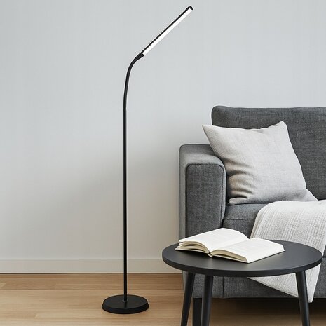 MESO - Led Vloerlamp - Leeslamp -  Aanpasbarelicht kleuren - 8w - 2700K/4000K/6500K - Zwart - USB - 170cm