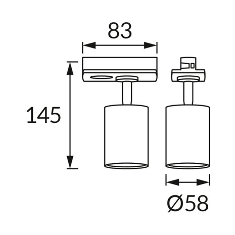 BALATON - Rail verlichting - Rail spot - Mono fase - GU10 Fitting - Wit