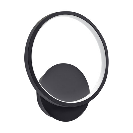 EMMA LED C - Wandlamp - 10w - 1090 Lumen - 4100K daglicht wit - Rond - Zwart