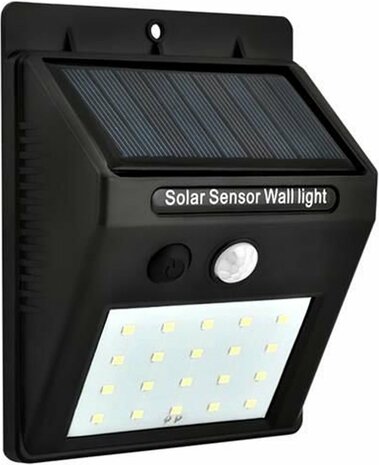 DEMO LED PIR - Solar Buitenlamp - Set van 2 Stuks - Bewegingssensor - 2w - 200 Lumen - Waterdicht - Buiten &amp; Tuin sensor - Buitenverlichting op Zonne-energie