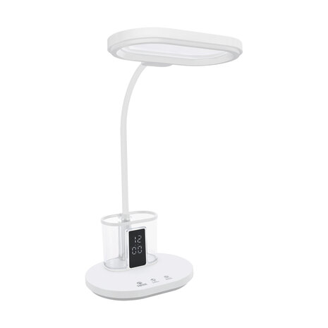 ELIPSO - LED Bureaulamp - Tafelverlichting - 12w - Aanpasbare Kleur CCT - 980 Lumen - Rond - touch dimmer - Aluminium - Wit