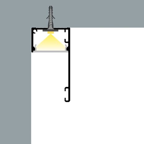 2m Aluminium LED profile DECO LINE tussen muur of tussen kordijn - zwart