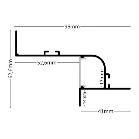 2m Aluminium LED profile WALL-GLOW MAXI WHITE