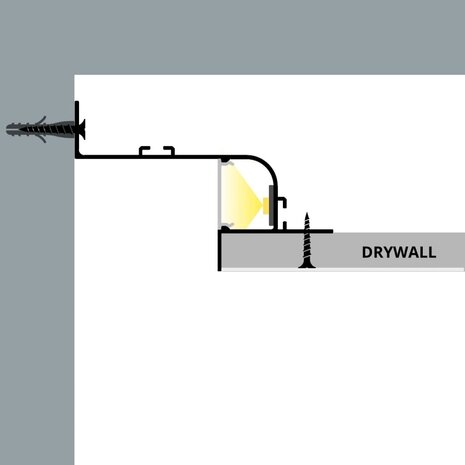 2m Aluminium LED profile WALL-GLOW MAXI WHITE
