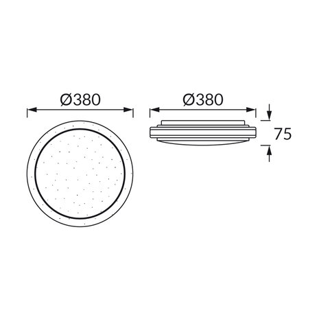 AGATA - LED Plafondlamp - 24W - 2900Lumen - Aanpasbare Kleur CCT - 3000k 4000k 6500k - Opbouw - Rond - Wit - 380 mm