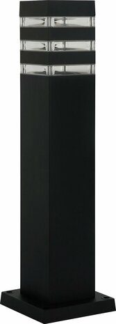 Palmera/S-3 Tuinverlichting - Staande Buitenlamp - Aluminium - Mat Zwart - E27 Fitting - Vierkant - 50cm