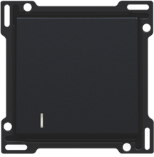 CENTRALE PLAAT - AFWERKINGSSET MET LENS - ENKELE DRUKKNOP, LED MOGELIJK, KLEUR BLACK COATED