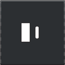 AFWERKINGSSET - USB-A EN USB-C, DUBBELE UITGANG, SLIM, ZWART GECOAT