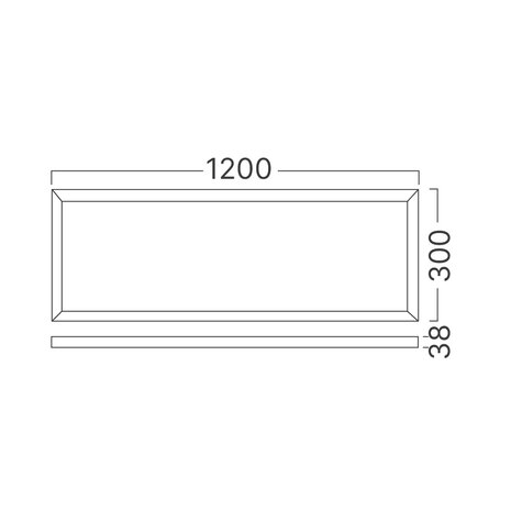BRAYTRON - LED Paneel - 30x120cm  - Aanpasbare licht kleuren CCT - Aanpasbare wattage - 50W - 5700 Lumen - Opbouw - Rechthoek - Wit- Flikkervrij