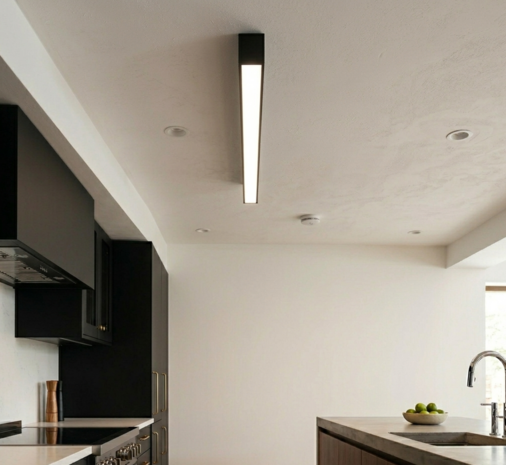 DAN Plafondlamp - LED Batten - LED Armatuur - Aanpasbare kleur CCT - 18w - 2940 Lumen - Keuken / Woonkamer / Bureau - Zwart 600mm