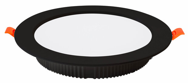 Horoz Alexa - LED Downlight - Inbouw Rond 30W - Natuurlijk Wit 4200K - Mat Zwart  Aluminium - &Oslash;230mm
