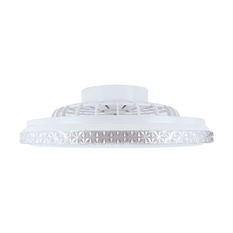 MONSUN - Moderne LED Plafondlamp met ventilator - 485 mm - CCT Aanpasbare kleuren- 48w - 2900K / 4200K / 6500K - 5110 Lumen - Dimbaar met afstandbediening - Kristal-Wit