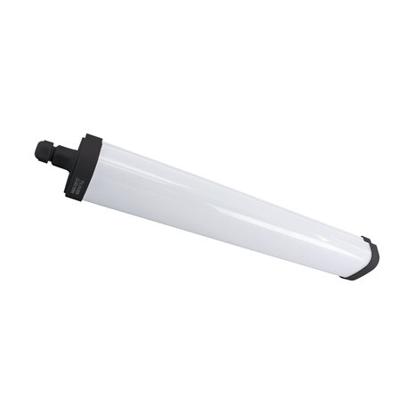 LAGAN - Led plafondlamp - LED Batten - LED Balk - 30W - 4450 LUMEN - Waterdicht IP65 - Daglicht Wit 4000K - Kunststof -  Zwart - 60cm - IK08