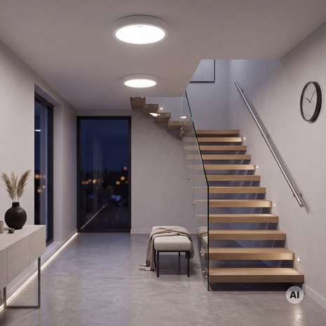 ANDRE - LED Plafondlamp - Aanpasbare kleur 3CCT - 2900K/4500K/6200K - Aanpasbare watt 12/15/18w  - Rond - Wit - Dia.225mm