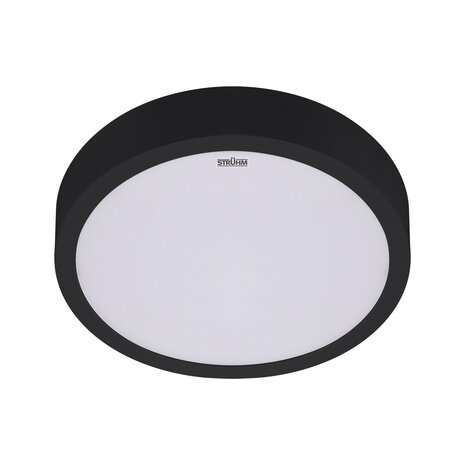 ANDRE - LED Plafondlamp - Aanpasbare kleur 3CCT - 2900K/4500K/6200K - Aanpasbare watt 9/12/15w  - Rond - Zwart - Dia.172mm